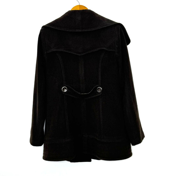 Mackage‎ wool/cashmere coat leather trim - Picture 2 of 16
